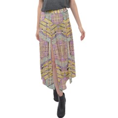 Temple Of Wood With A Touch Of Japan Velour Split Maxi Skirt by pepitasart