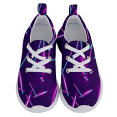 Retrowave Aesthetic Vaporwave Retro Memphis Pattern 80s Design Geometric Shapes Futurist Purple Pink Blue Neon Light Running Shoes by genx