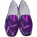 Retrowave Aesthetic vaporwave retro memphis pattern 80s design geometric shapes futurist purple pink blue neon light Women s Classic Loafer Heels View1