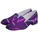 Retrowave Aesthetic vaporwave retro memphis pattern 80s design geometric shapes futurist purple pink blue neon light Women s Classic Loafer Heels View2