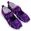 Retrowave Aesthetic vaporwave retro memphis pattern 80s design geometric shapes futurist purple pink blue neon light Women s Velcro Strap Shoes View3