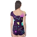 Retrowave Aesthetic vaporwave retro memphis pattern 80s design 3D geometric shapes Boyleg Leotard  View2