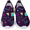 Retrowave Aesthetic vaporwave retro memphis pattern 80s design 3D geometric shapes Kids  Slip On Sneakers View1