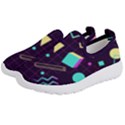 Retrowave Aesthetic vaporwave retro memphis pattern 80s design 3D geometric shapes Kids  Slip On Sneakers View2