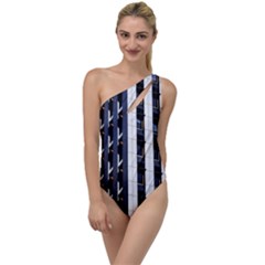 Architecture Building Pattern To One Side Swimsuit by Amaryn4rt