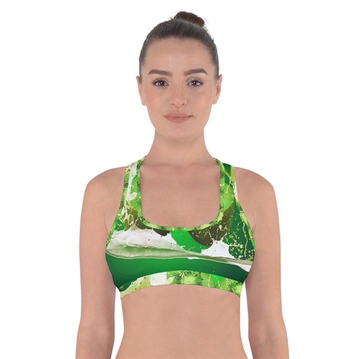 Kiwi Fruit Vitamins Healthy Cut Cross Back Sports Bra