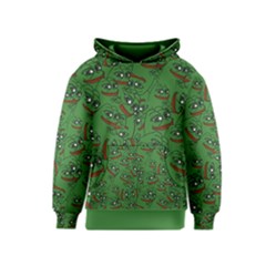 Pepe The Frog Perfect A-ok Handsign Pattern Praise Kek Kekistan Smug Smile Meme Green Background Kids  Pullover Hoodie by snek