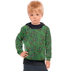 Pepe The Frog Perfect A-ok Handsign Pattern Praise Kek Kekistan Smug Smile Meme Green Background Kids  Hooded Pullover by snek