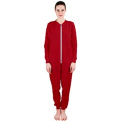 Red Christmas Elf Funny Realistic Costume Onepiece Jumpsuit (ladies)  by snek