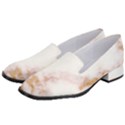 Pink and white Marble texture with gold intrusions Pale Rose Background Women s Classic Loafer Heels View2