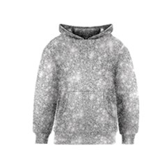 Silver And White Glitters Metallic Finish Party Texture Background Imitation Kids  Pullover Hoodie by genx