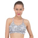 Silver and white Glitters metallic finish party texture background imitation Basic Training Sports Bra View1