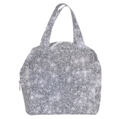 Silver And White Glitters Metallic Finish Party Texture Background Imitation Boxy Hand Bag by genx