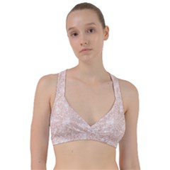 Rose Gold Pink Glitters Metallic Finish Party Texture Imitation Pattern Sweetheart Sports Bra by genx