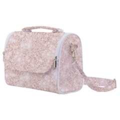 Rose Gold Pink Glitters Metallic Finish Party Texture Imitation Pattern Satchel Shoulder Bag by genx