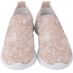 Rose Gold Pink Glitters Metallic Finish Party Texture Imitation Pattern Kids  Slip On Sneakers by genx