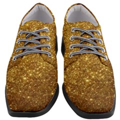 Gold Glitters Metallic Finish Party Texture Background Faux Shine Pattern Women Heeled Oxford Shoes by genx