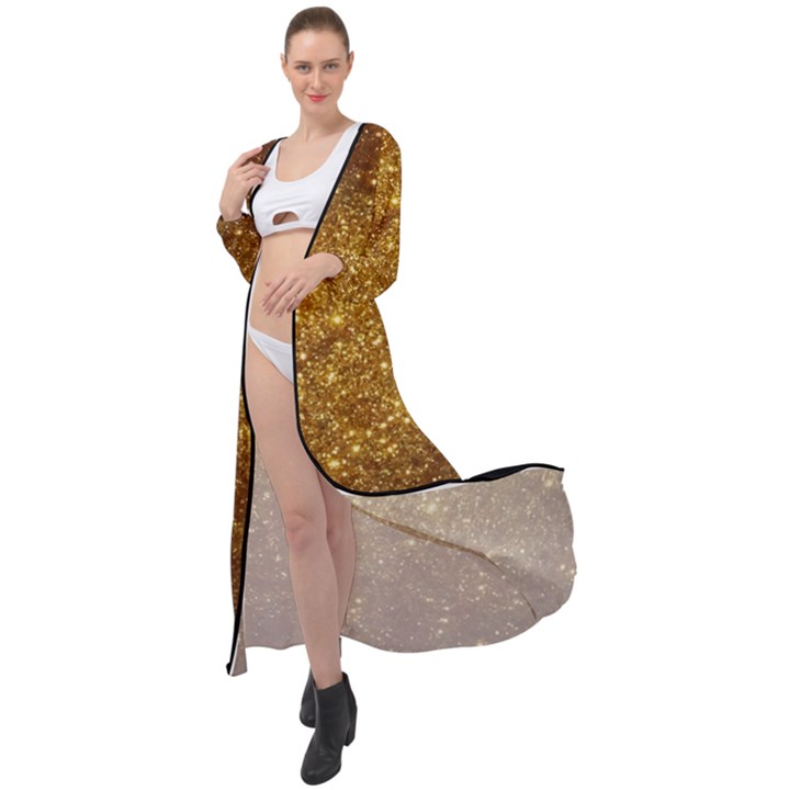 Gold Glitters metallic finish party texture background faux shine pattern Maxi Chiffon Beach Wrap