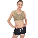 Retro Gold Glitters Golden Disco Ball optical illusion V-Back Sports Bra View1