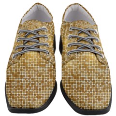 Retro Gold Glitters Golden Disco Ball Optical Illusion Women Heeled Oxford Shoes by genx