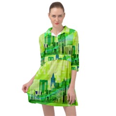 Architecture Skyline Mini Skater Shirt Dress by Wegoenart