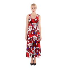 Nicholas Santa Christmas Pattern Sleeveless Maxi Dress by Wegoenart