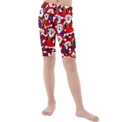 Nicholas Santa Christmas Pattern Kids  Mid Length Swim Shorts by Wegoenart