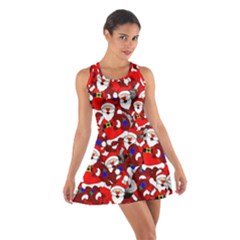 Nicholas Santa Christmas Pattern Cotton Racerback Dress by Wegoenart