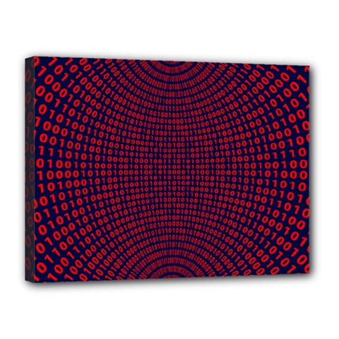 Binary Code Binary Binary System Canvas 16  X 12  (stretched) by Wegoenart