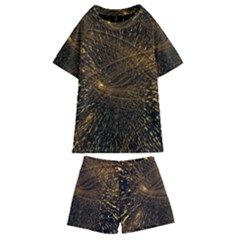 Quantum Physics Wave Particles Kids  Swim Tee And Shorts Set by Wegoenart