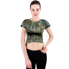 Leaf Leaves Fall Foliage Structure Crew Neck Crop Top by Wegoenart