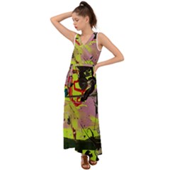 Deep Soul 1 2 V-neck Chiffon Maxi Dress by bestdesignintheworld