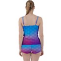 Blue Pink Shade Tie Front Two Piece Tankini View2