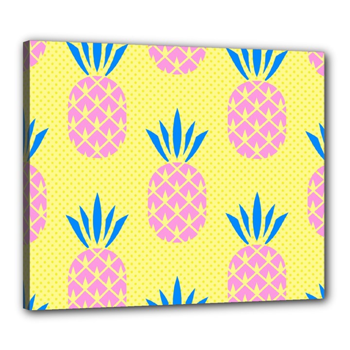 Summer Pineapple Seamless Pattern Canvas 24  x 20  (Stretched)