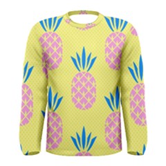 Summer Pineapple Seamless Pattern Men s Long Sleeve Tee by Sobalvarro