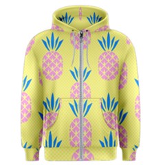 Summer Pineapple Seamless Pattern Men s Zipper Hoodie by Sobalvarro