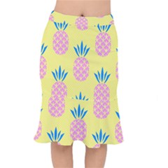 Summer Pineapple Seamless Pattern Short Mermaid Skirt by Sobalvarro