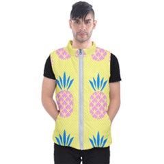 Summer Pineapple Seamless Pattern Men s Puffer Vest by Sobalvarro