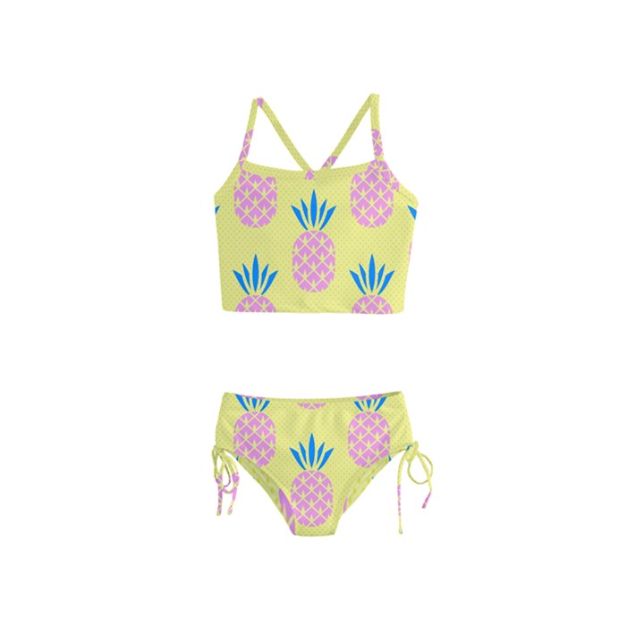 Summer Pineapple Seamless Pattern Girls  Tankini Swimsuit