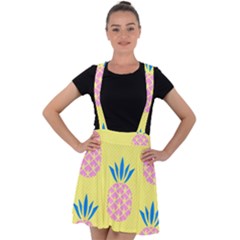 Summer Pineapple Seamless Pattern Velvet Suspender Skater Skirt by Sobalvarro