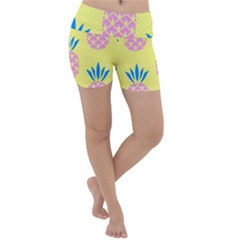 Summer Pineapple Seamless Pattern Lightweight Velour Yoga Shorts by Sobalvarro