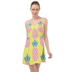 Summer Pineapple Seamless Pattern Summer Time Chiffon Dress by Sobalvarro