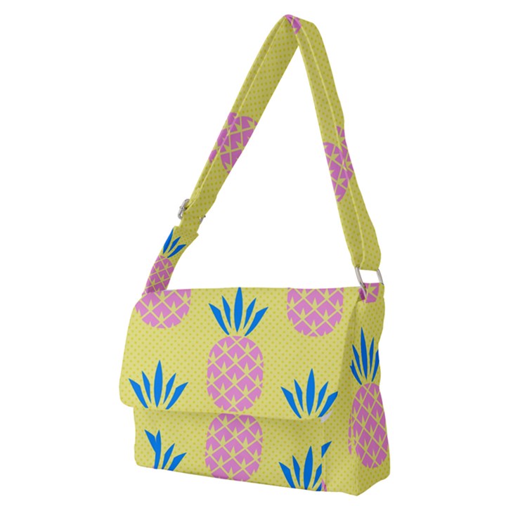 Summer Pineapple Seamless Pattern Full Print Messenger Bag (M)