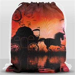 Drive In The Night By Carriage Drawstring Bag (large) by FantasyWorld7