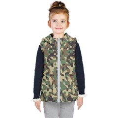 Army Pattern  Kids  Hooded Puffer Vest by myuique