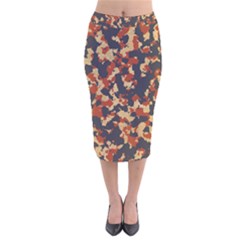 Aged Red, White, And Blue Camo Velvet Midi Pencil Skirt by McCallaCoultureArmyShop