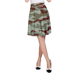 Brown And Green Camo A-line Skirt by McCallaCoultureArmyShop