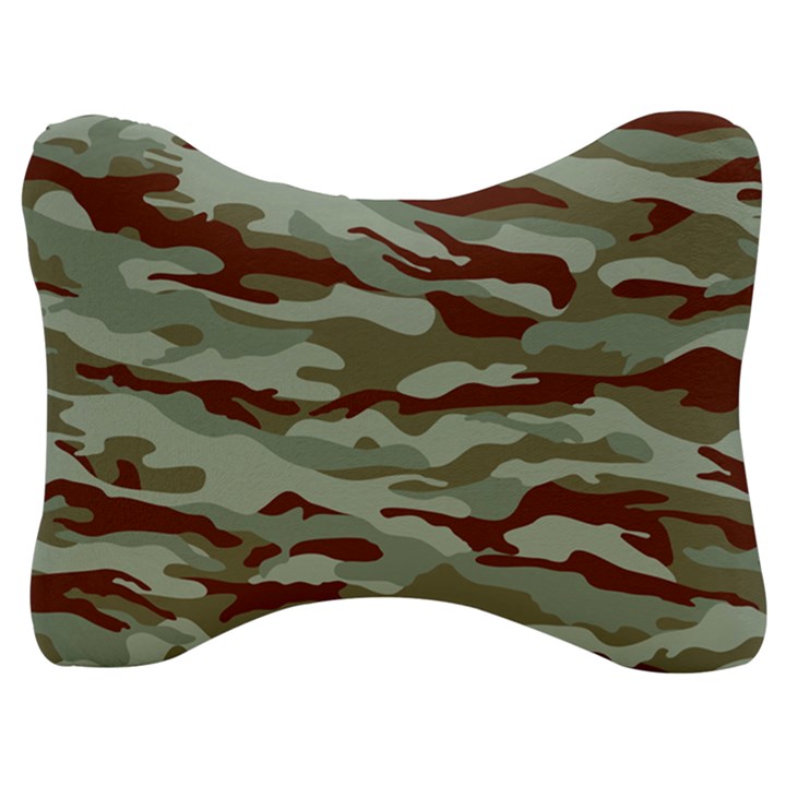 Brown and Green Camo Velour Seat Head Rest Cushion