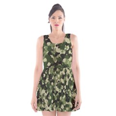 Dark Green Camouflage Army Scoop Neck Skater Dress by McCallaCoultureArmyShop