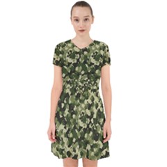 Dark Green Camouflage Army Adorable In Chiffon Dress by McCallaCoultureArmyShop